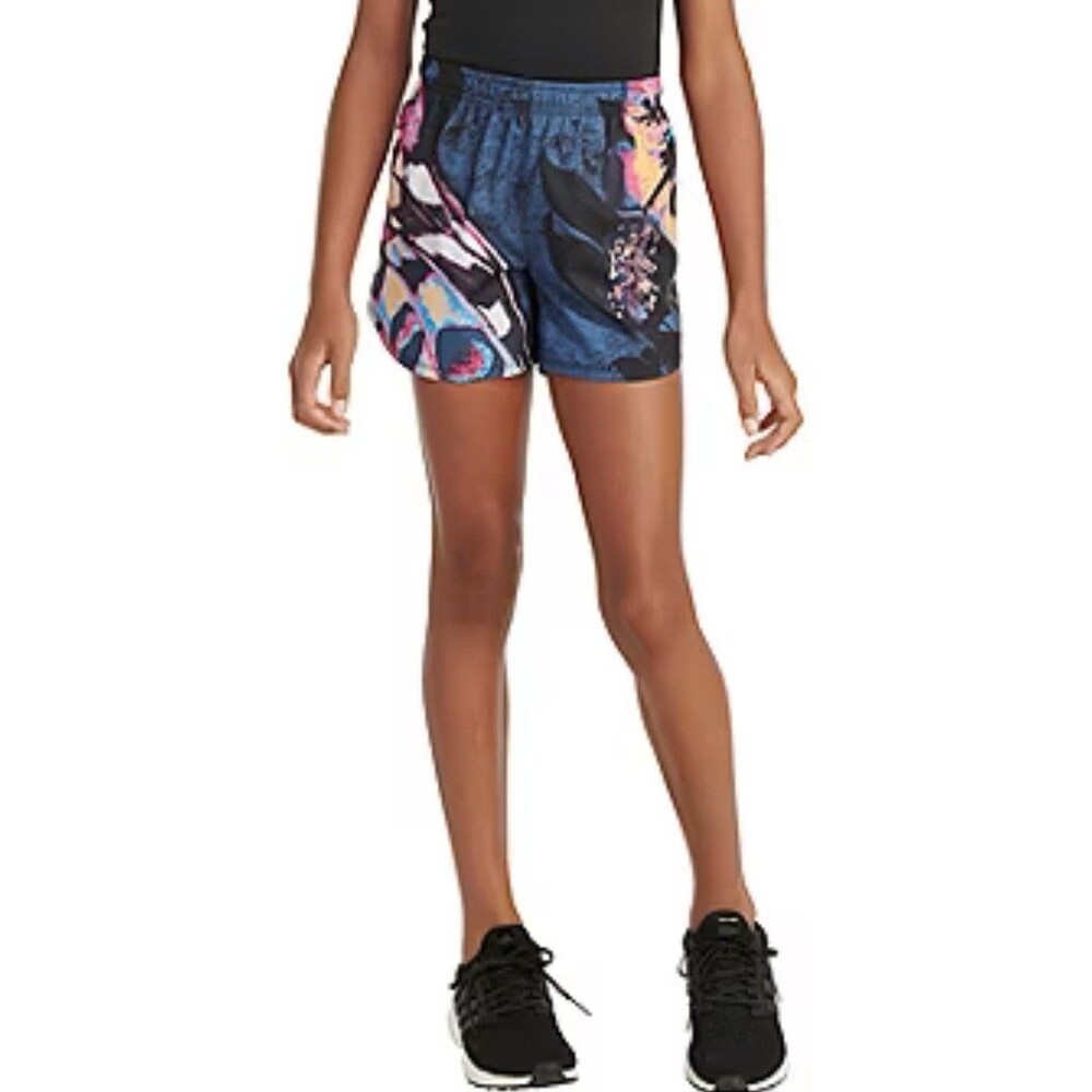 Adidas Girls Large Running Shorts Tropical Rio Print Track Athletic Training NWT